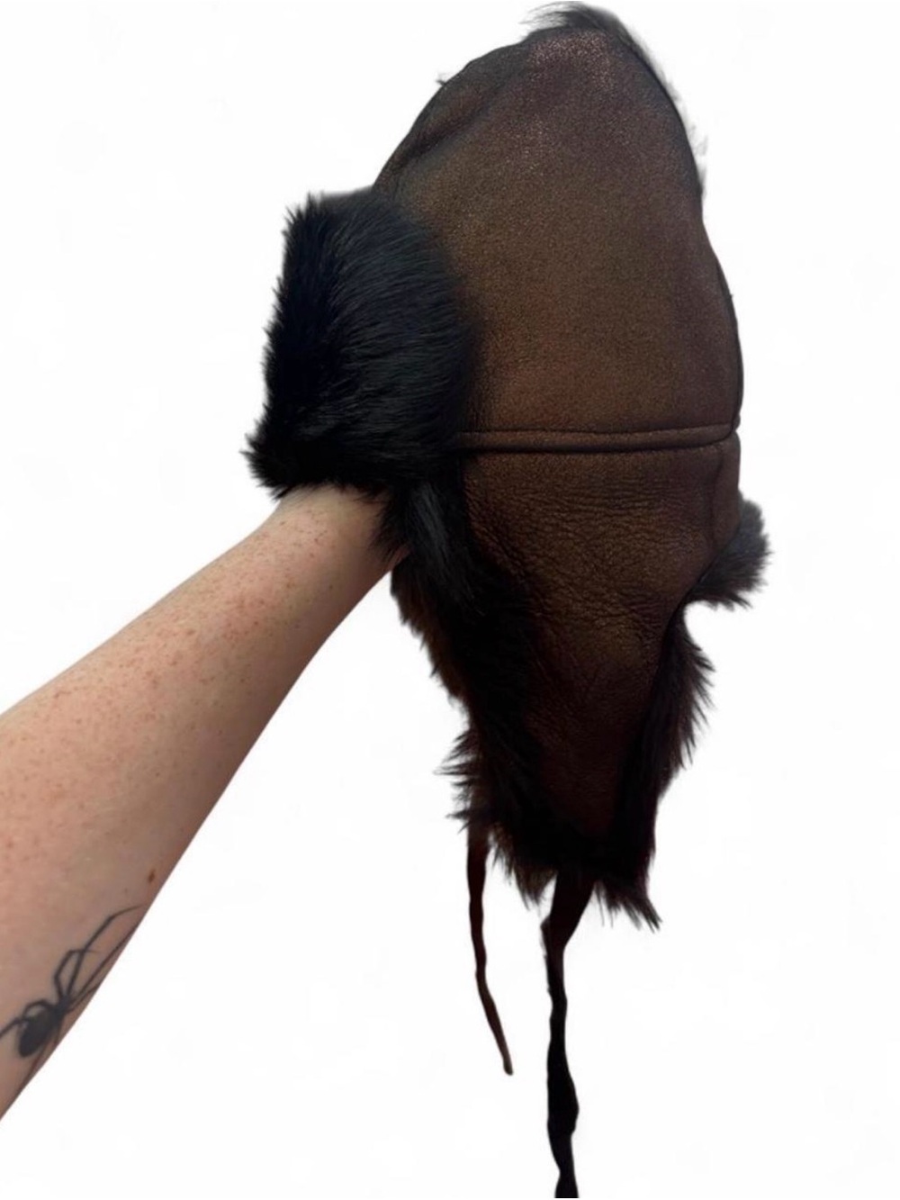 NWT Dolce & Gabbana Bronze Lambskin Fur Trapper Aviator Hat Y2K Archive designer